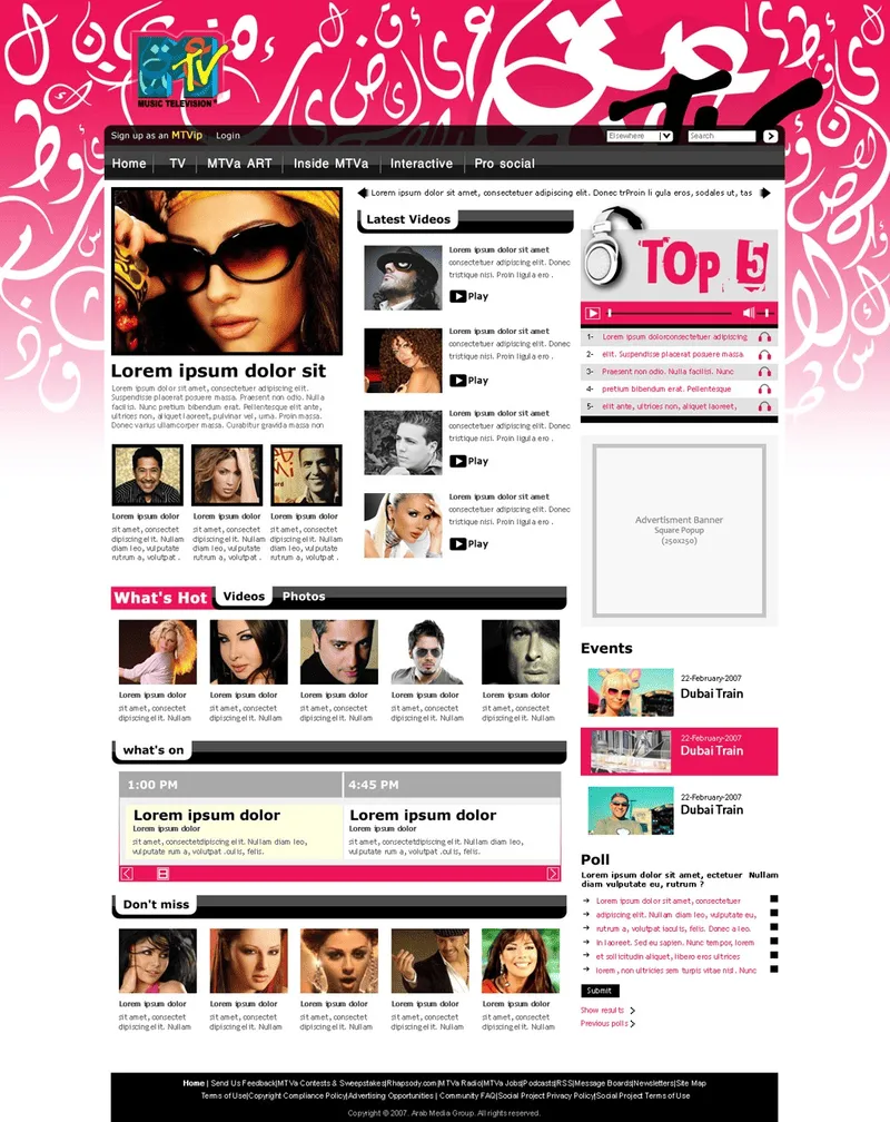 MTV Website in 2000