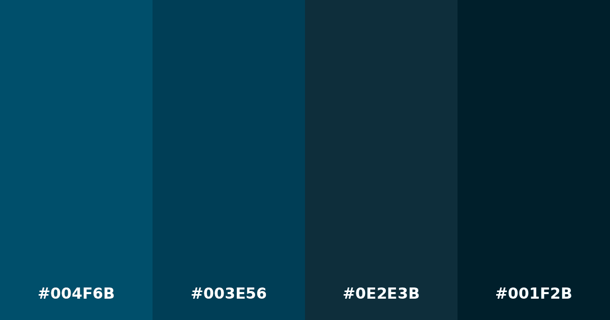 Color palette #004F6B #003E56 #0E2E3B #001F2B