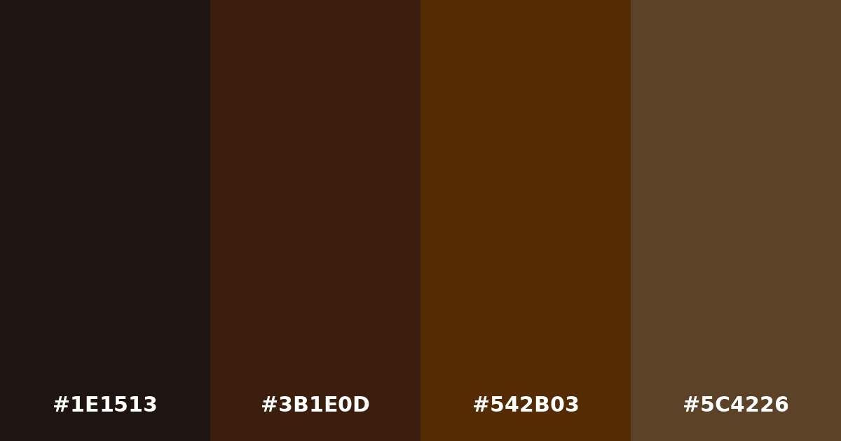 Color palette #1E1513 #3B1E0D #542B03 #5C4226