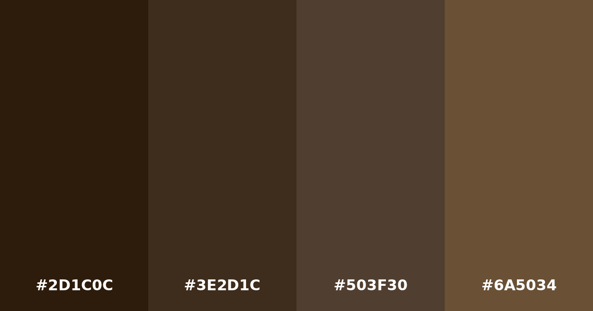 Color palette #2D1C0C #3E2D1C #503F30 #6A5034