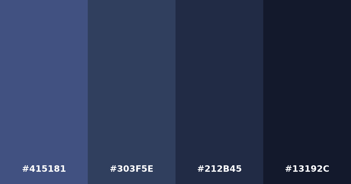 Color palette #415181 #303F5E #212B45 #13192C