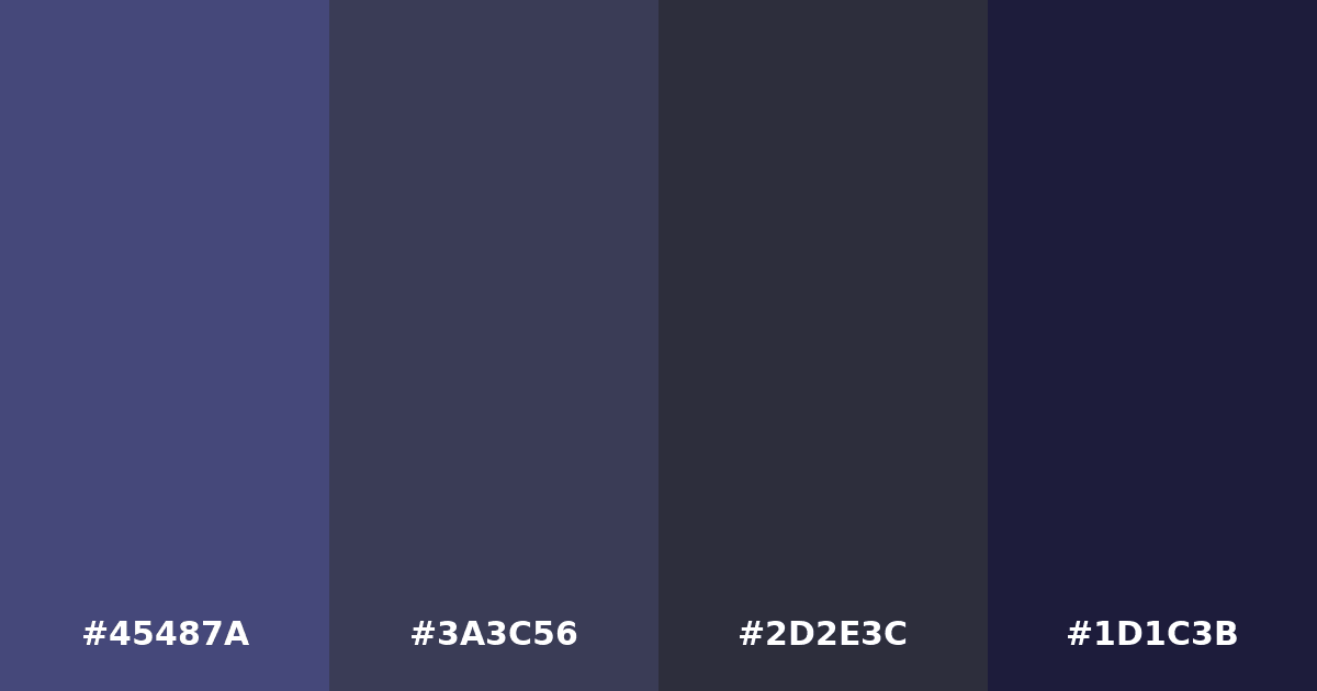Color palette #45487A #3A3C56 #2D2E3C #1D1C3B