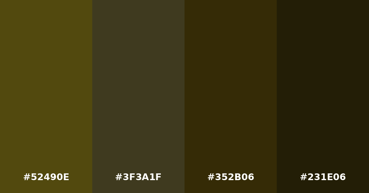Color palette #52490E #3F3A1F #352B06 #231E06
