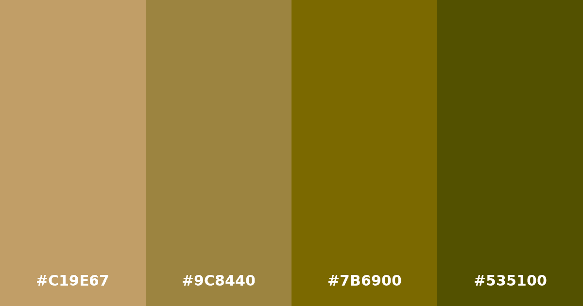 Color palette #C19E67 #9C8440 #7B6900 #535100