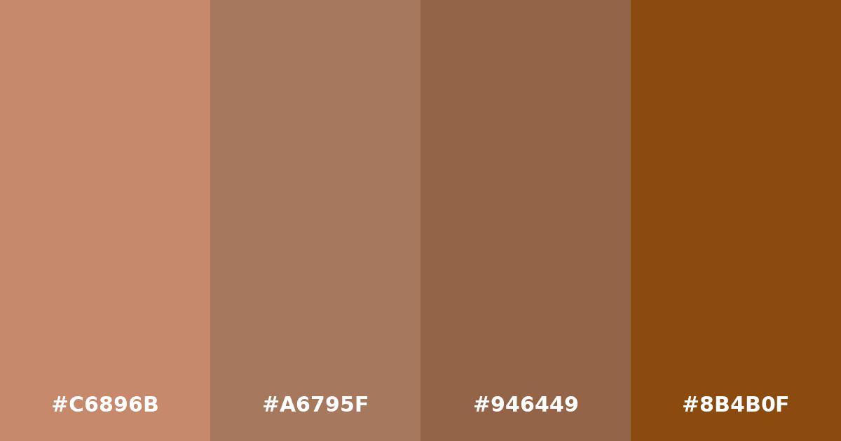 Color palette #C6896B #A6795F #946449 #8B4B0F
