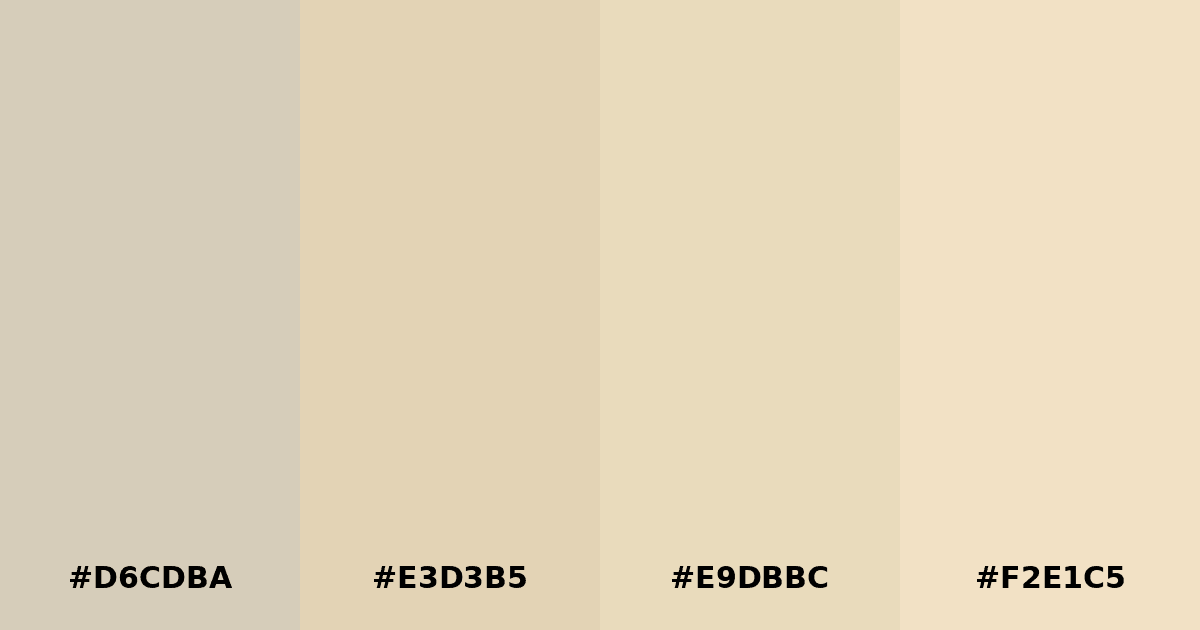 Color palette #D6CDBA #E3D3B5 #E9DBBC #F2E1C5
