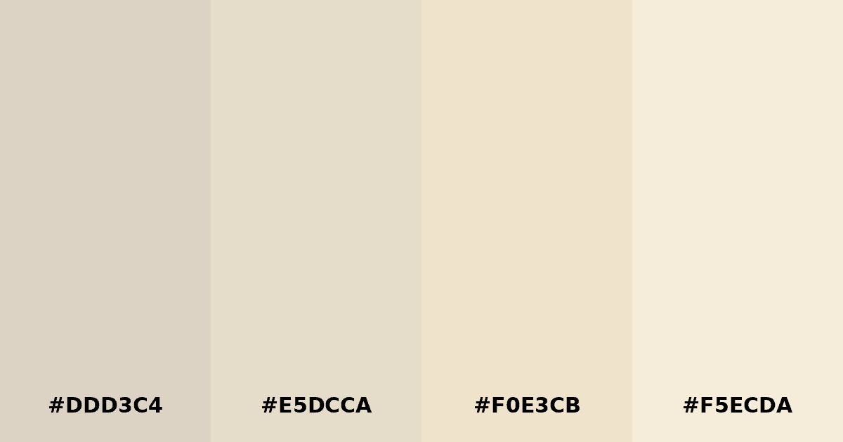 Color palette #DDD3C4 #E5DCCA #F0E3CB #F5ECDA