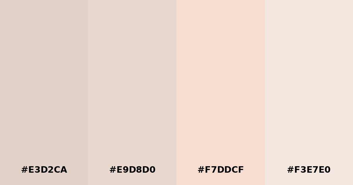 Color palette #E3D2CA #E9D8D0 #F7DDCF #F3E7E0